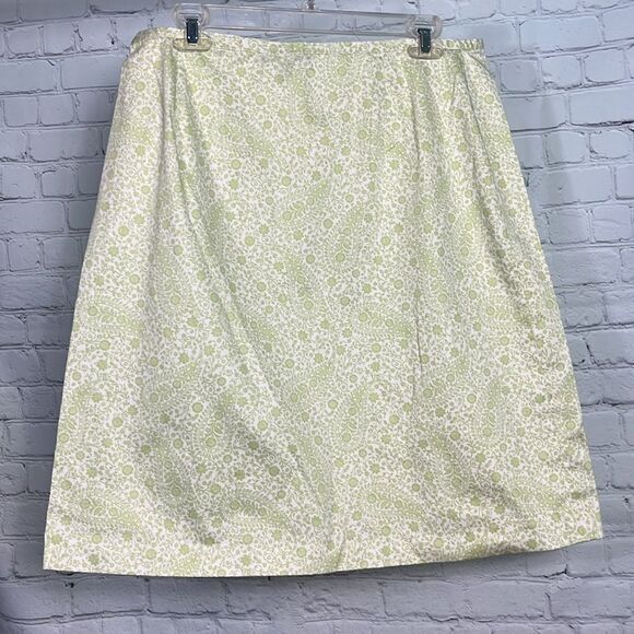 Brooks Brothers Springtime lime green paisley print! A-line size 12 - Picture 4 of 5
